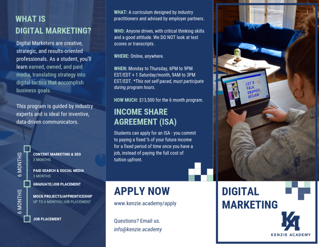 Kenzie Academy Digital Marketing Brochure
